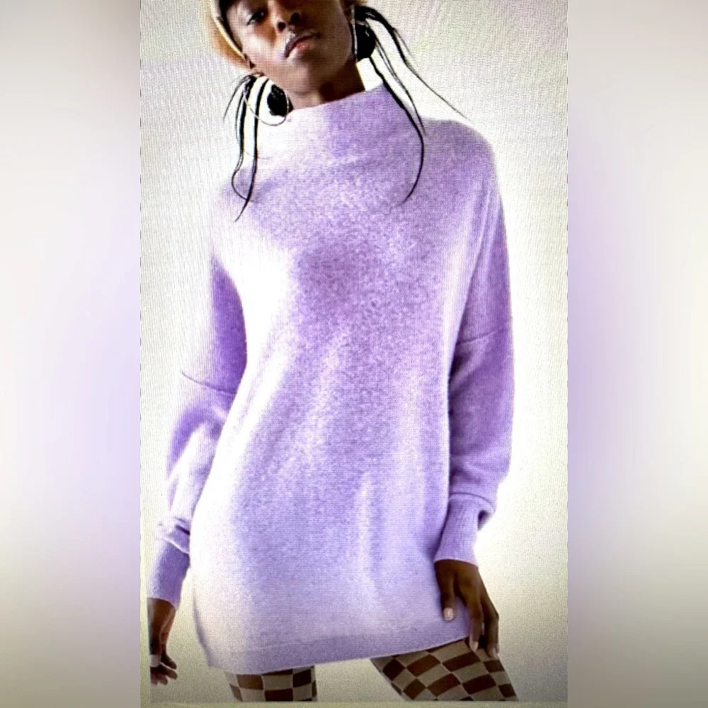 Free people, cashmere ottoman tunic, new with tags lavender size L